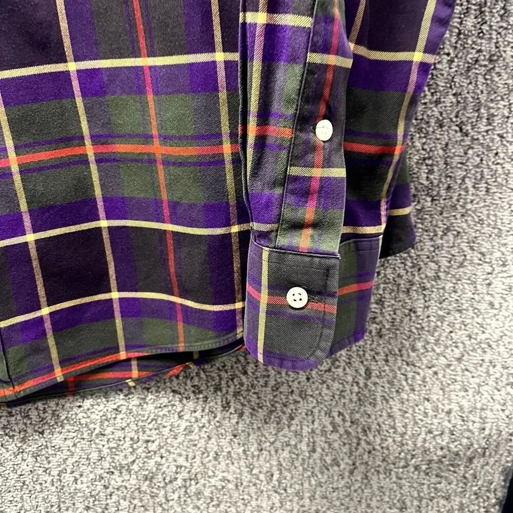Polo Ralph Lauren Shirt Men's XL Multicolor Plaid Regent Custom Fit‎ Button Up